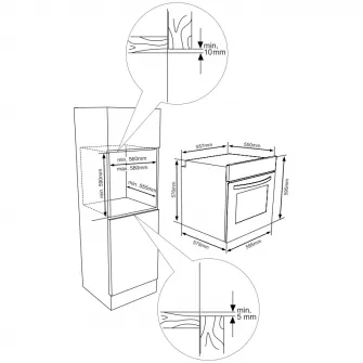 Cuptor incorporabil Heinner HBO-V659GCDRC-IX, 69 l, 9 functii, Multifunctional, Grill, Ventilatie, Timer, Display touch, Perete catalitic, Butoane pop-up, Clasa A, Inox