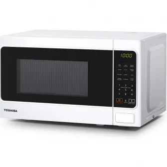 Cuptor microunde Toshiba MM-EM20PWH, 20 l, 800 W, Control Digital, Timer, Afisare ceas, iluminare LED, Functie blocare copii, Alb