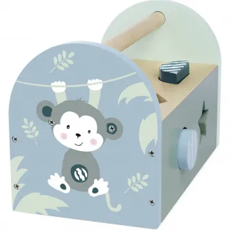 Cutie cuburi si forme din lemn Eichhorn - Urs Panda, 9 piese