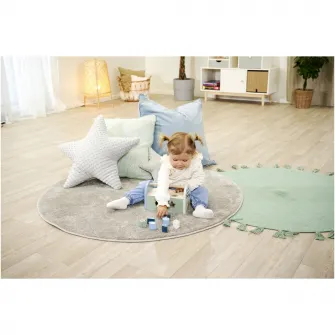 Cutie cuburi si forme din lemn Eichhorn - Urs Panda, 9 piese
