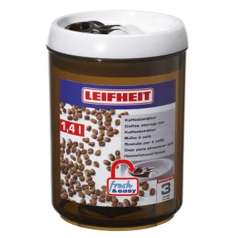 Cutie pentru cafea rotunda cu capac etans Leifheit Fresh&Easy, 1.4l