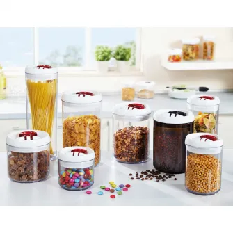 Cutie pentru cafea rotunda cu capac etans Leifheit Fresh&Easy, 1.4l