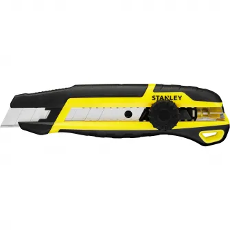 Cutter Stanley 18 mm STHT10500-0, Quick Snap, cu rotita blocare, bimaterial - mecanism de rupere rapida, lama ascutita permanent, usoara utilizare cu o mana