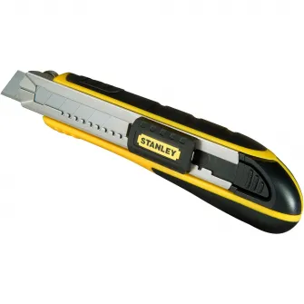 Cutter Stanley FatMax 0-10-481 ,lama 18mm, clema de blocare a lamei, schimbare rapida si usoara a lamei fara nevoie de unelte, stergator de lama pentru eliminarea excesului de resturi si prelungirea duratei de viata a lamei, 6 lame incluse