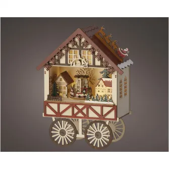 Decoratiune cu LED Christmas Booth Lumineo, 20.5x10.3xH27.5 cm, 4 LED, lemn