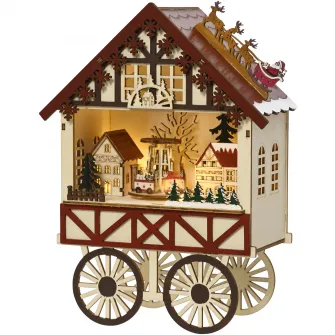 Decoratiune cu LED Christmas Booth Lumineo, 20.5x10.3xH27.5 cm, 4 LED, lemn
