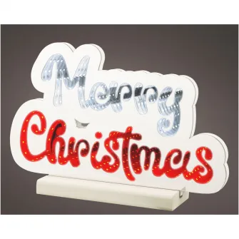 Decoratiune cu LED Infinity Light Merry Christmas Lumineo, 32.4x20xH32 cm, 117 LED, polietilena