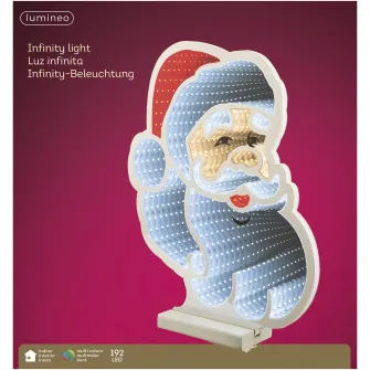 Decoratiune cu LED Infinity Light Santa Lumineo, 30x28xH30 cm, 192 LED, polietilena