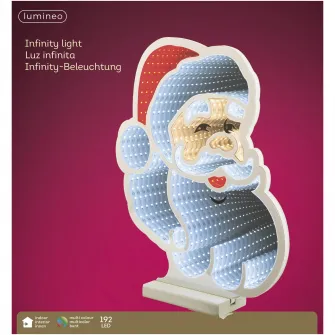 Decoratiune cu LED Infinity Light Santa Lumineo, 30x28xH30 cm, 192 LED, polietilena