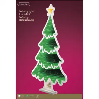 Decoratiune cu LED Infinity Light Tree Lumineo, 39.8x27.2xH40 cm, 126 LED, polietilena