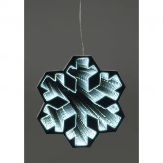 Decoratiune cu Led Snowflake Infinity Mirror, 20x16x1.2 cm