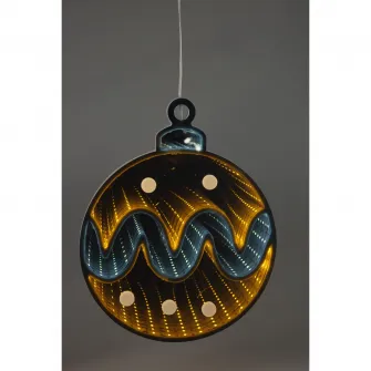 Decoratiune cu Led Xmas Ball Infinity Mirror, 25x20x1.2 cm