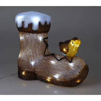 Decoratiune luminoasa Birds on Boots, 30 LED-uri alb, inaltime 28 cm, 31x13 cm, protectie IP44