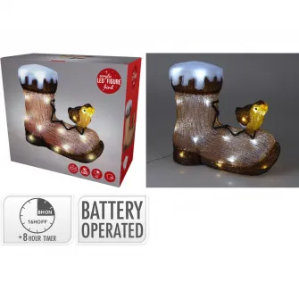 Decoratiune luminoasa Birds on Boots, 30 LED-uri alb, inaltime 28 cm, 31x13 cm, protectie IP44