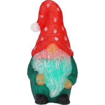 Decoratiune luminoasa Gnom, 50 LED-uri alb, inaltime 44.5 cm, 22x17 cm, protectie IP44