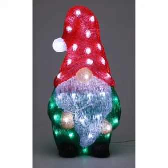 Decoratiune luminoasa Gnom, 50 LED-uri alb, inaltime 44.5 cm, 22x17 cm, protectie IP44