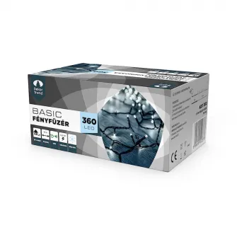 Dekortrend Basic sir de lumina LED de exterior, 360 becuri, alb rece, 18 m