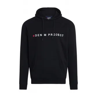 Denim Project, Hanorac cu imprimeu logo, Negru, S