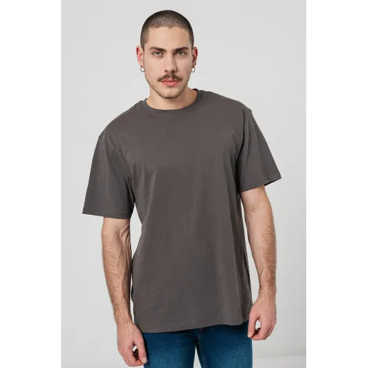 Denim Project, Tricou cu imprimeu Mucho Más, Lila, Gri inchis, Menta, S