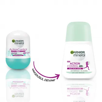 Deodorant antiperspirant roll-on Garnier Mineral Action Control pentru femei, 50 ml