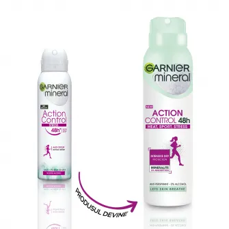 Deodorant antiperspirant spray Garnier Mineral Action Control pentru femei, 150 ml