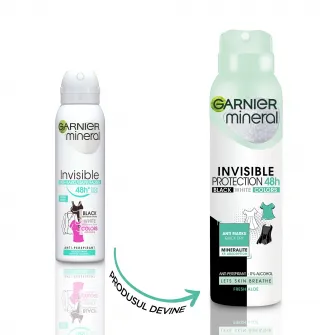 Deodorant antiperspirant spray Garnier Mineral Invisible pentru femei, 150 ml