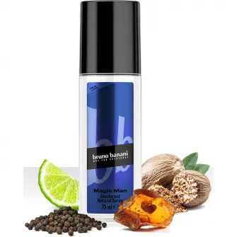 Deodorant Natural Spray Bruno Banani Magic Man, Barbati, 75 ml