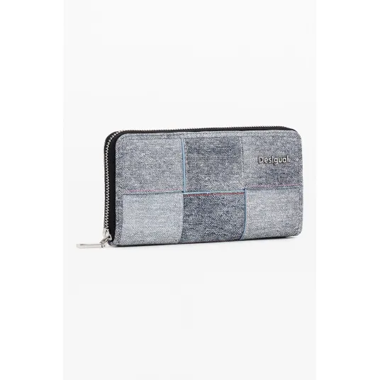 DESIGUAL, Portofel din denim Yoko, Albastru melange
