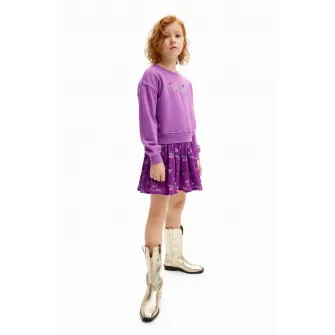 DESIGUAL, Rochie combi din amestec de bumbac, Albastru Violet, 140 CM