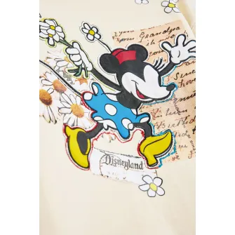 DESIGUAL, Rochie de bumbac cu design Mickey Mouse, Negru, Bej deschis, 164 CM