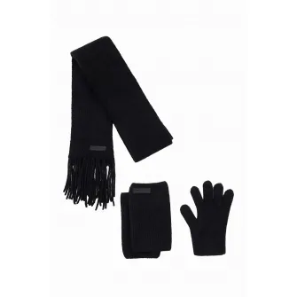 DESIGUAL, Set de manusi si fular din tricot, Negru