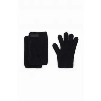 DESIGUAL, Set de manusi si fular din tricot, Negru