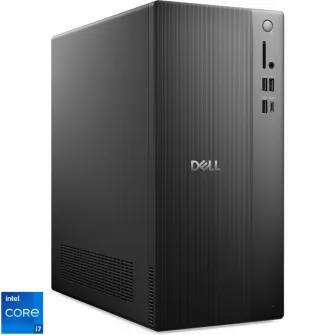 Desktops PC Dell Tower ECT1250 cu procesor Intel® Core™ i7-14700F pana la 5.4GHz, 16GB DDR5 RAM, 1TB SSD, NVIDIA GeForce RTX 4060 8GB GDDR6, Windows 11 Pro, Black