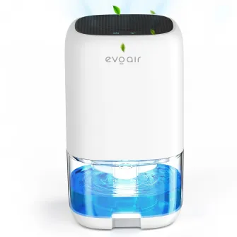 Dezumidificator aer Evoair HUMIX300, 300ml/24h, Silentios, Lumina Ambientala in 7 culori, Rezervor 1l, Alb