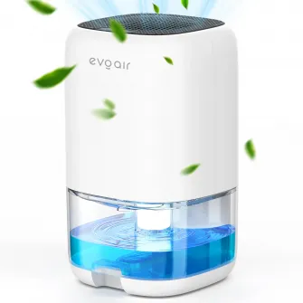 Dezumidificator aer Evoair HUMIX300, 300ml/24h, Silentios, Lumina Ambientala in 7 culori, Rezervor 1l, Alb