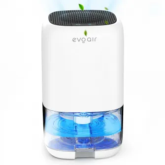 Dezumidificator aer Evoair HUMIX300, 300ml/24h, Silentios, Lumina Ambientala in 7 culori, Rezervor 1l, Alb
