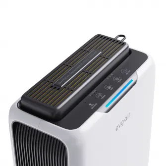 Dezumidificator aer Evoair HUMIXDUO, 500ml/24h, 3 Moduri functionare, Silentios, Lumina Ambientala, Rezerva cu Silicagel, Timer 48h, Rezervor 2.5l, Alb