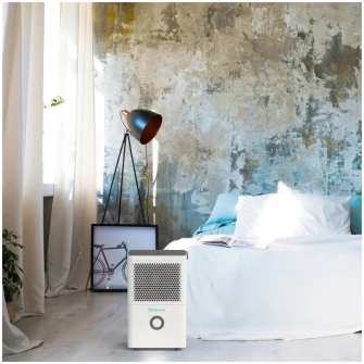 Dezumidificator AlecoAir D12Junior, 12 litri/24h, 80 cm/h, Uscare Rufe, Higrostat, Temporizator, Alb
