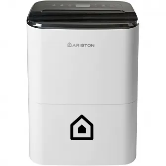 Dezumidificator Ariston DEOS 21s NET, 20l/24h, Wifi, Touch, Functie uscare rapida rufe, Functie purificare aer  anti-mucegai, Suprafata recomandata 40 m2, Alb/negru