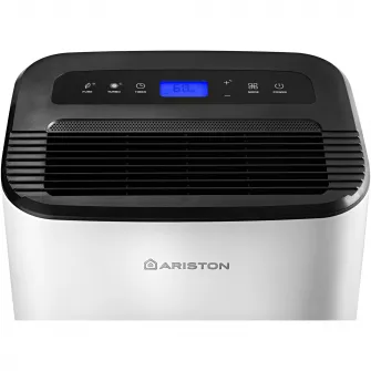 Dezumidificator Ariston DEOS 21s NET, 20l/24h, Wifi, Touch, Functie uscare rapida rufe, Functie purificare aer  anti-mucegai, Suprafata recomandata 40 m2, Alb/negru