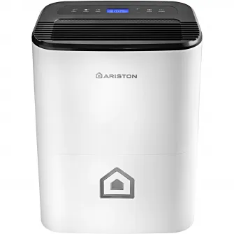 Dezumidificator Ariston DEOS 21s NET, 20l/24h, Wifi, Touch, Functie uscare rapida rufe, Functie purificare aer  anti-mucegai, Suprafata recomandata 40 m2, Alb/negru