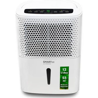 Dezumidificator de aer Turbionaire Smart 12, 12 L/24h, Panou de control digital, 100mc/h, Higrostat incorporat, Timer, Auto Restart, Filtru lavabil, Silentios