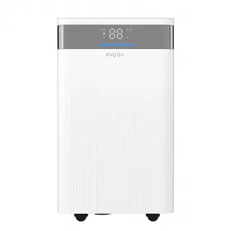 Dezumidificator Evoair ComfoDry12, 12l/24h, Silentios, Senzor de Umiditate, Uscare Rufe, Mod Noapte, Lumina Ambientala, Drenaj Continuu, Alb