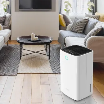 Dezumidificator Turbionaire SENSO 12, 12 l/24h, Silentios 36 dB, Rezervor 2l, 120 m³/h, Control digital, Indicator luminos umiditate, Timer, Display LED
