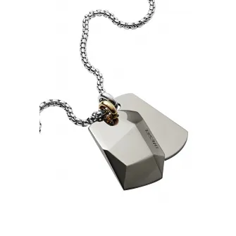 Diesel, Colier de otel inoxidabil cu pandantiv Single Dog Tag, Argintiu inchis