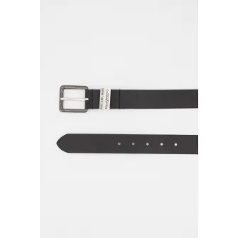 Diesel, Curea din piele cu model uni, Negru, 100