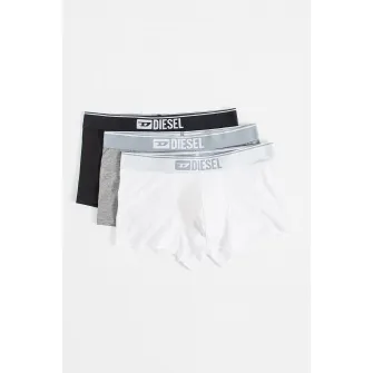 Diesel, Set de boxeri cu logo Damien - 3 perechi, Alb, Negru, Gri, L