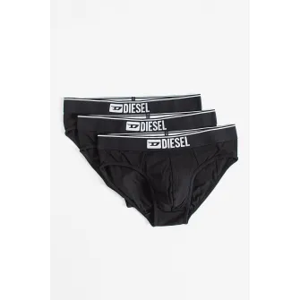 Diesel, Set de chiloti cu banda elastica - 3 perechi, Negru, S