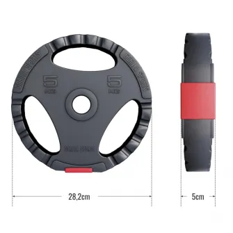Disc cu prindere umplut cu ciment, Gorilla Sports, 5 Kg, 30/31mm, Negru
