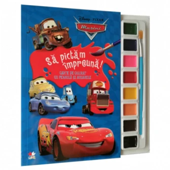 Disney. Masini. Sa Pictam Impreuna! Carte de colorat cu pensule si acuarele (format mic)